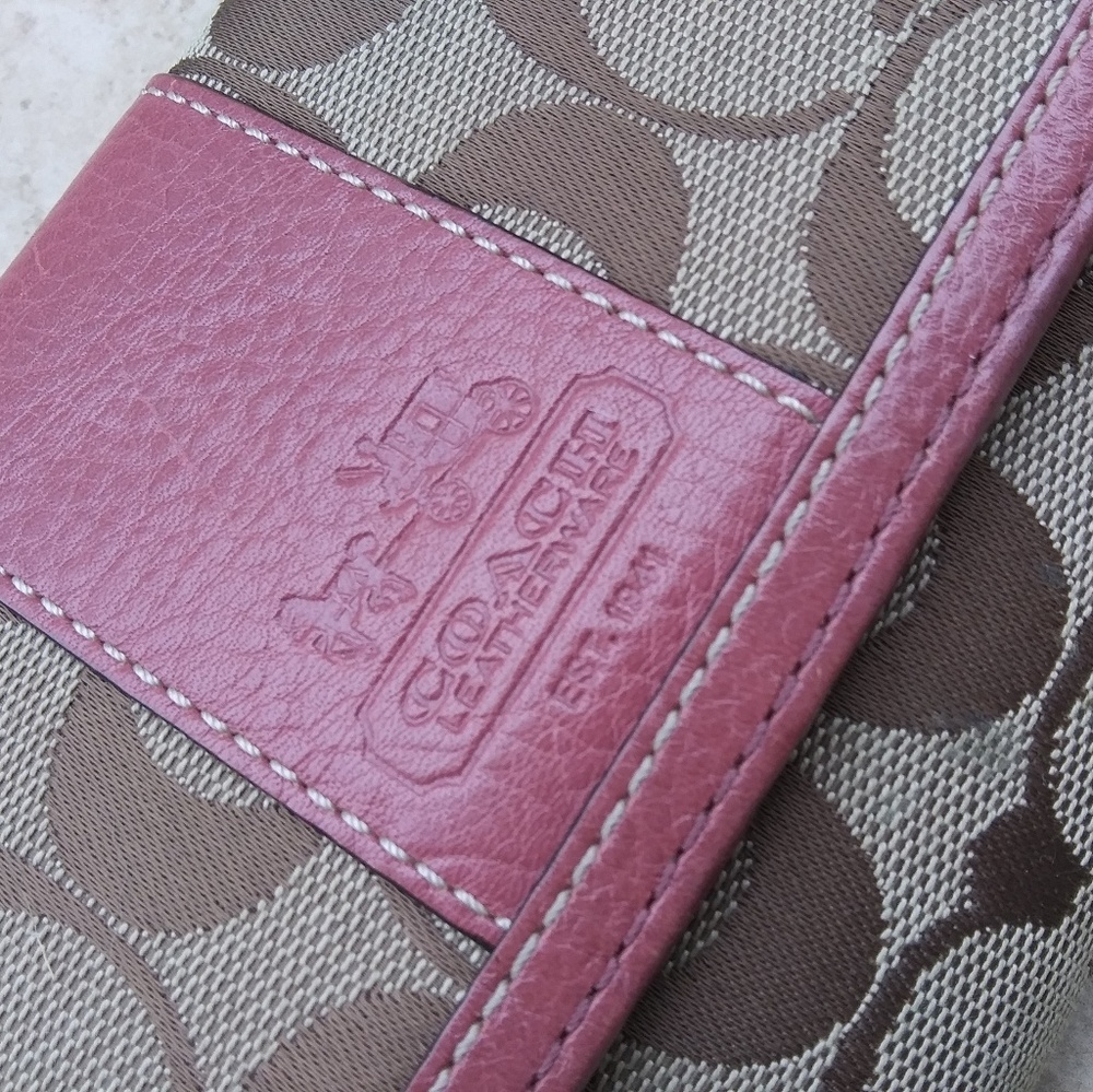 Orginal Coach wallet with pink leather trim